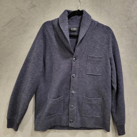 J Crew Other - J Crew Cardigan Sweater Men Size Large Chunky Knit Cotton Pockets Long Sleeve